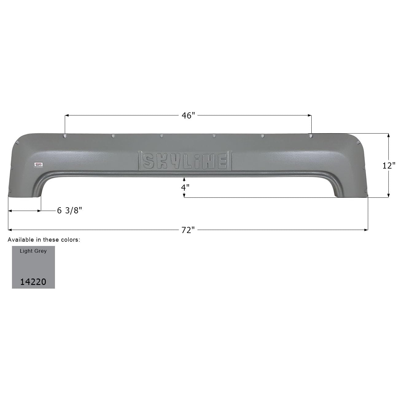 Fender Skirt ICON 14220, Tandem, Skyline, FS4220, Light Grey