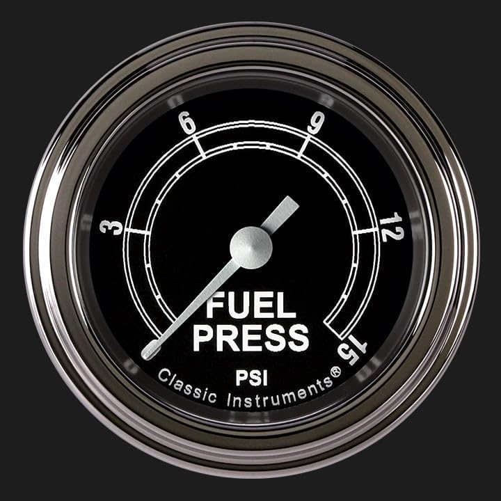 TR145SLF Classic Instruments Traditional 2-1/8" Fuel Pressure Gauge 15 PSI Electric