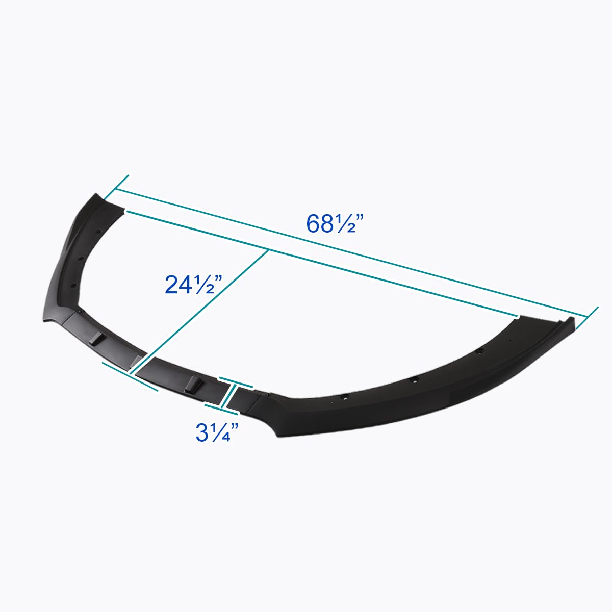 Front Bumper Lip Spoiler Spec-D Tuning Black Body Kit 3PC Compatible with 2015-2020 Ford Mustang