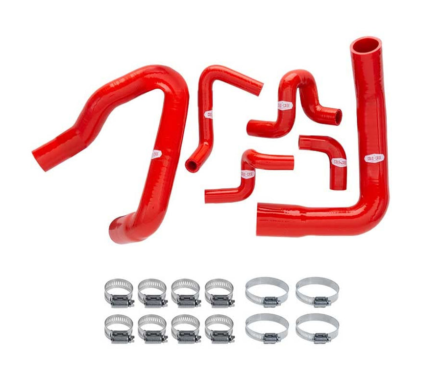 Red Cold Case Silicone Engine Radiator Hoses Kit Clamps for 1986-1993 Ford Mustang & Cobra