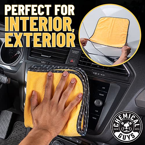 Chemical Guys Premium Grade Professional Microfiber Towels for Cars, Gold, 16" x 16", Ultra-Soft and Scratch-Free Car Detailing Cloths for Trucks, Motorcycles, and More - 3 Pack