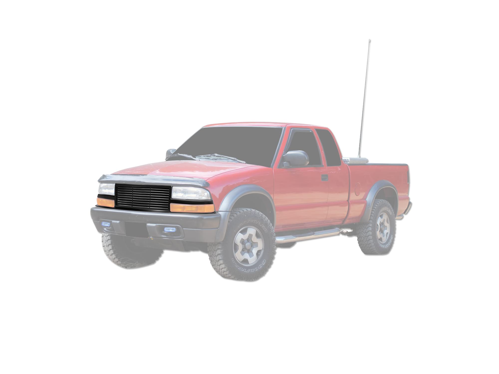 7165601 Armordillo USA Horizontal Front Hood Grille - Matte Black Fits 1998-2004 Chevy S10 S-10 Blazer