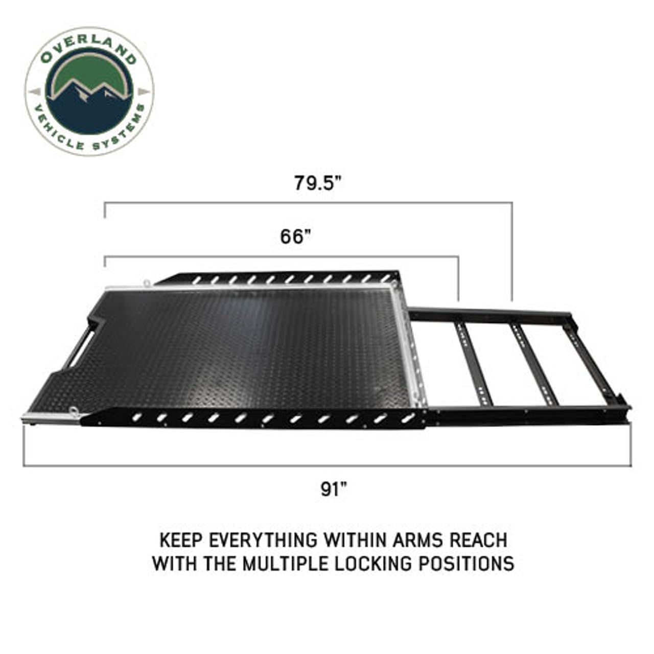 Overland Vehicle Systems Bed Extension for Trucks Pick Up - 75% Extension and Supports up to 1250 lbs - Steel Frame Construction - Universally Sized (Full-Size Truck - Short Bed - 5.5 ft. Length)