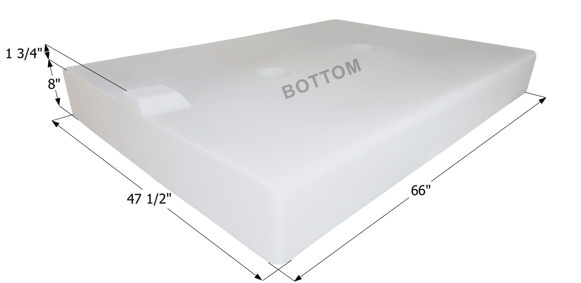 Fresh Water Tank ICON 14379, WT3676, 66x47 1/2x8, 106 Gal., (with Sump)