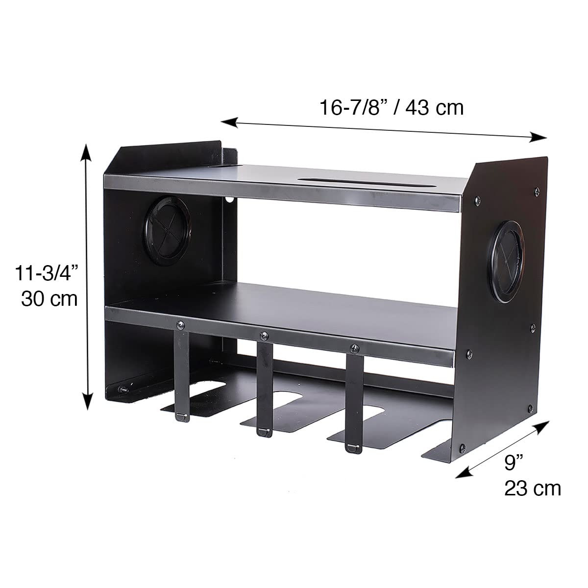 4-Bay Montezuma Steel Power Tool Holder and Organizer Storage Rack and Shelf