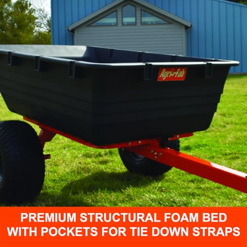 Tow Behind Agri-Fab 45-0579 1,000 lb Poly Dump Cart, 17 CU. FT.; Lawn & Garden Trailer for Riding Lawn Mowers, 18" x 8.5" All-Terrain Pneumatics Tires, Easy to Use Dumping Mechanism