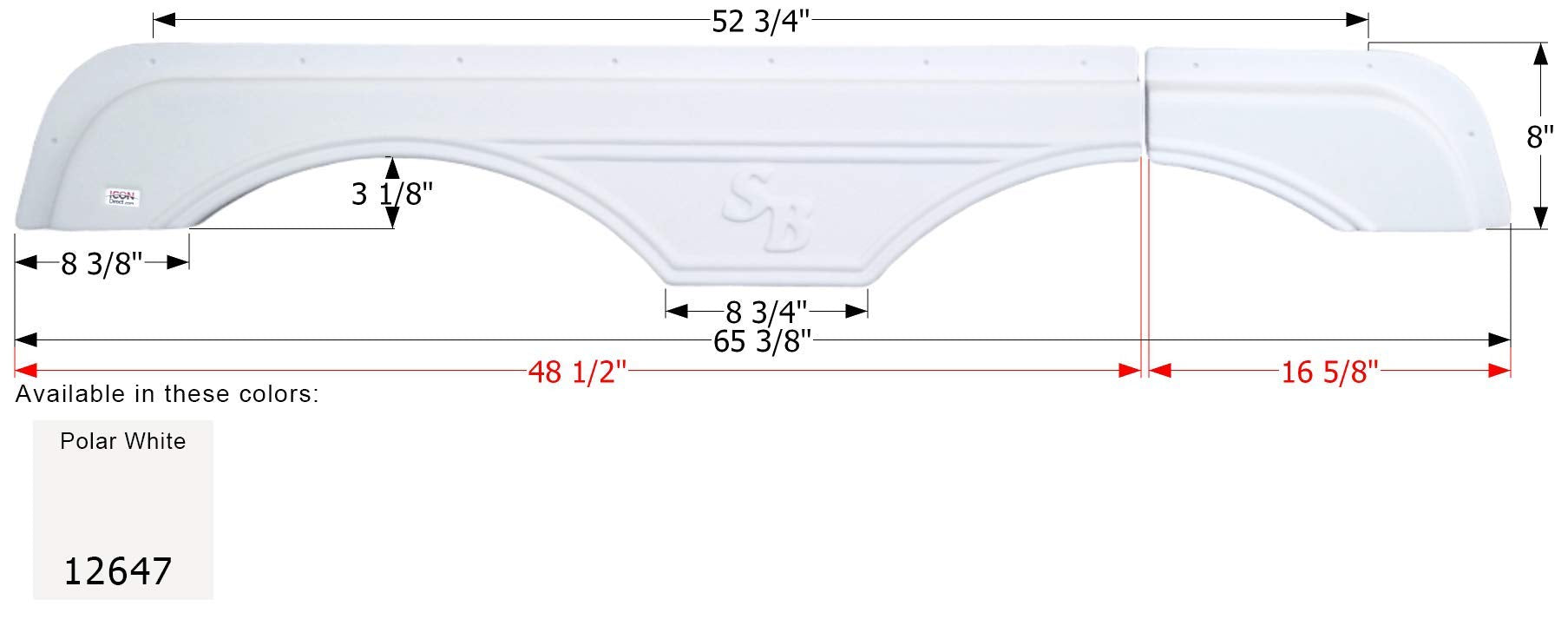 Fender Skirt ICON, Tandem, Sunnybrook, FS2647, Polar White