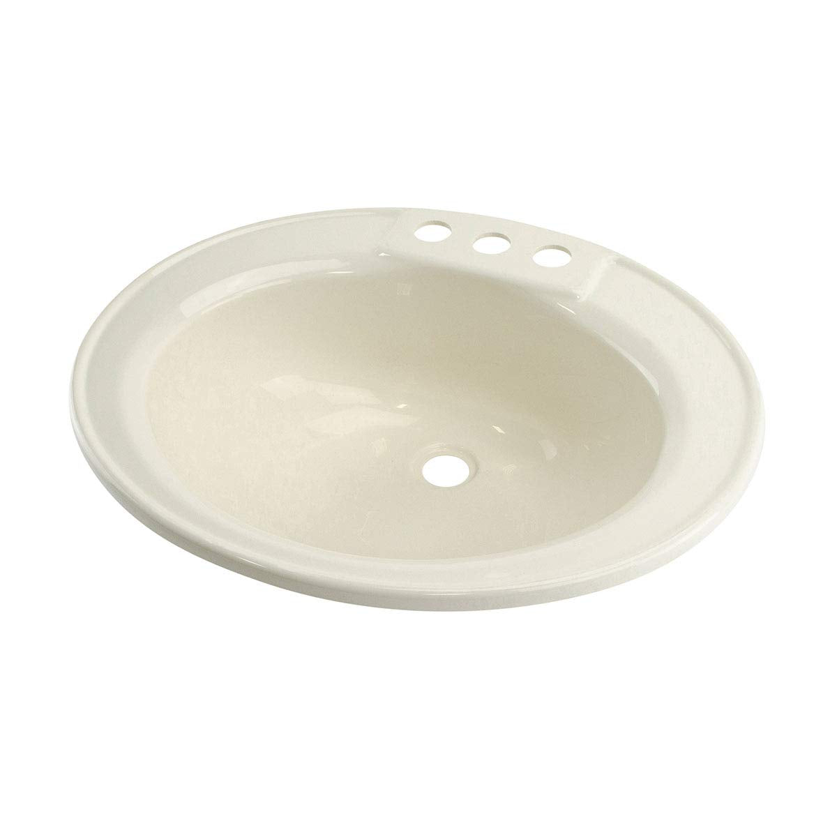 Lippert 209358 RV Oval Lavatory Sink Better Bath 17" x 20" Center Drain Parchment