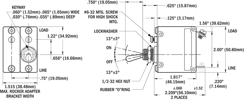 7315BSS Blue Sea Systems Circuit Breaker A2toggle 30a Milspe