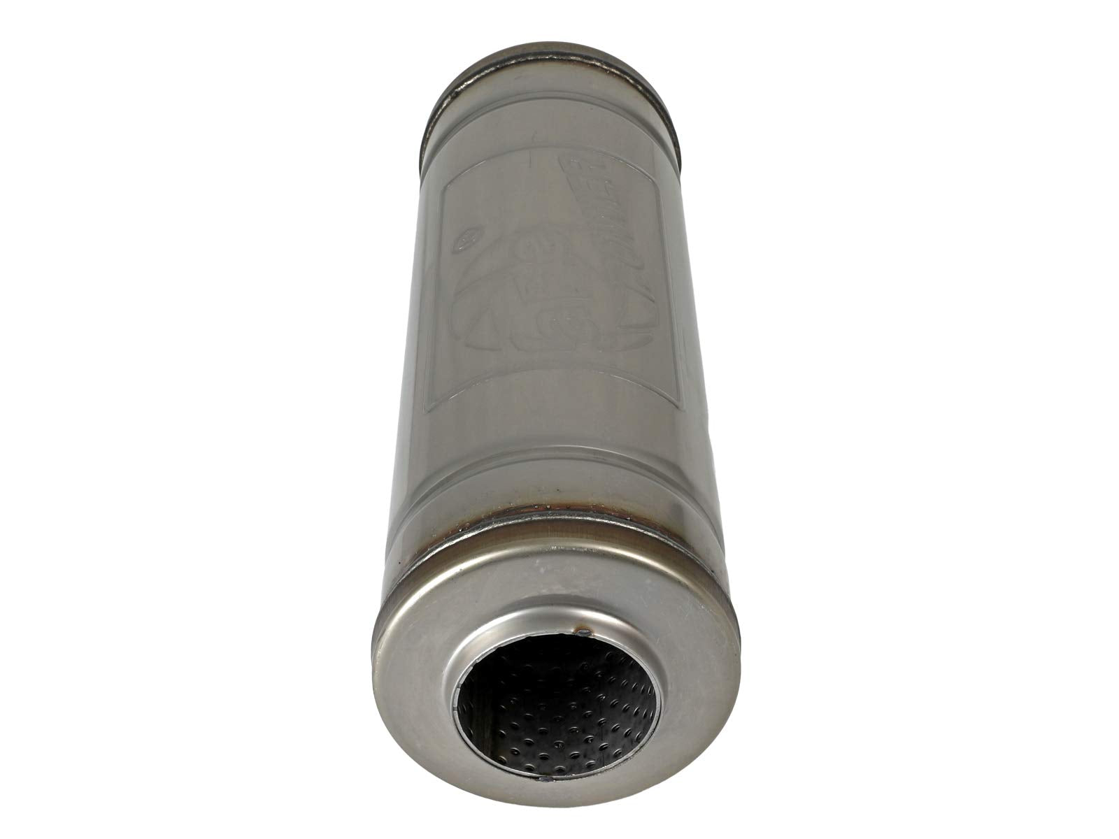 MACH Force-Xp aFe Power Muffler, 2-1/2" Inlet/Outlet, Center/Center, 9" x 14" Round Body