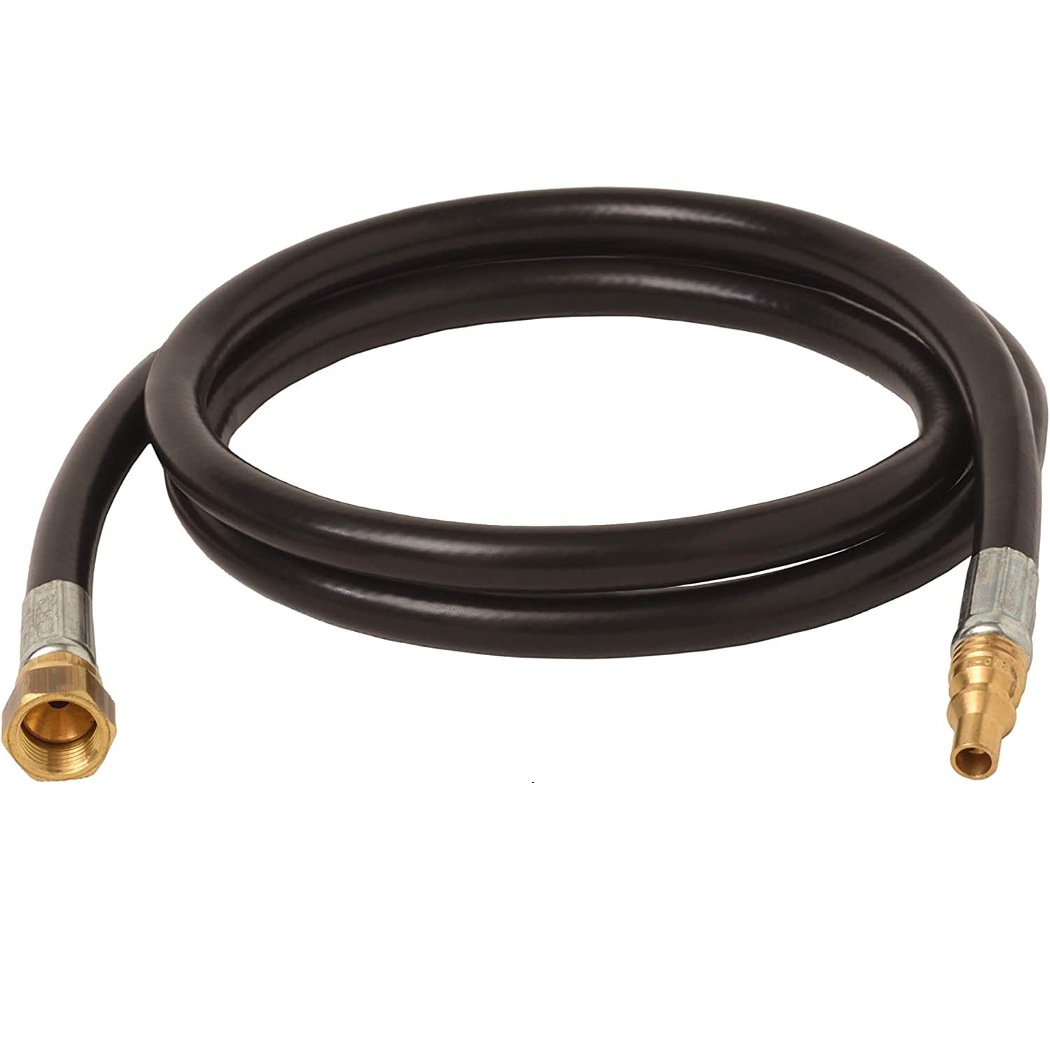 48-inch Flame King Propane Thermo Plastic Hose Assembly, 1/4" Male Quick Disconnect Plug × 3/8" Female Flare Swivel, with 1/4" ID Hose for RV, Van, and Trailer