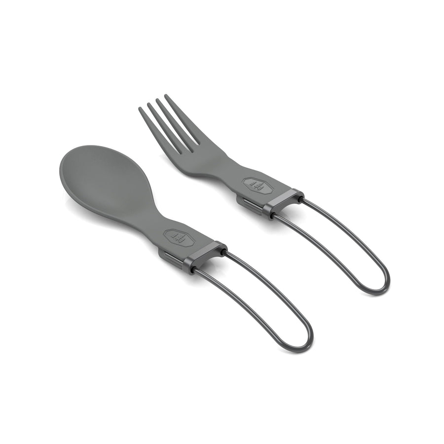 Tekk Folding Cutlery Set GSI Outdoors 72120 – Lightweight, Compact Travel Utensils for Camping, Grey