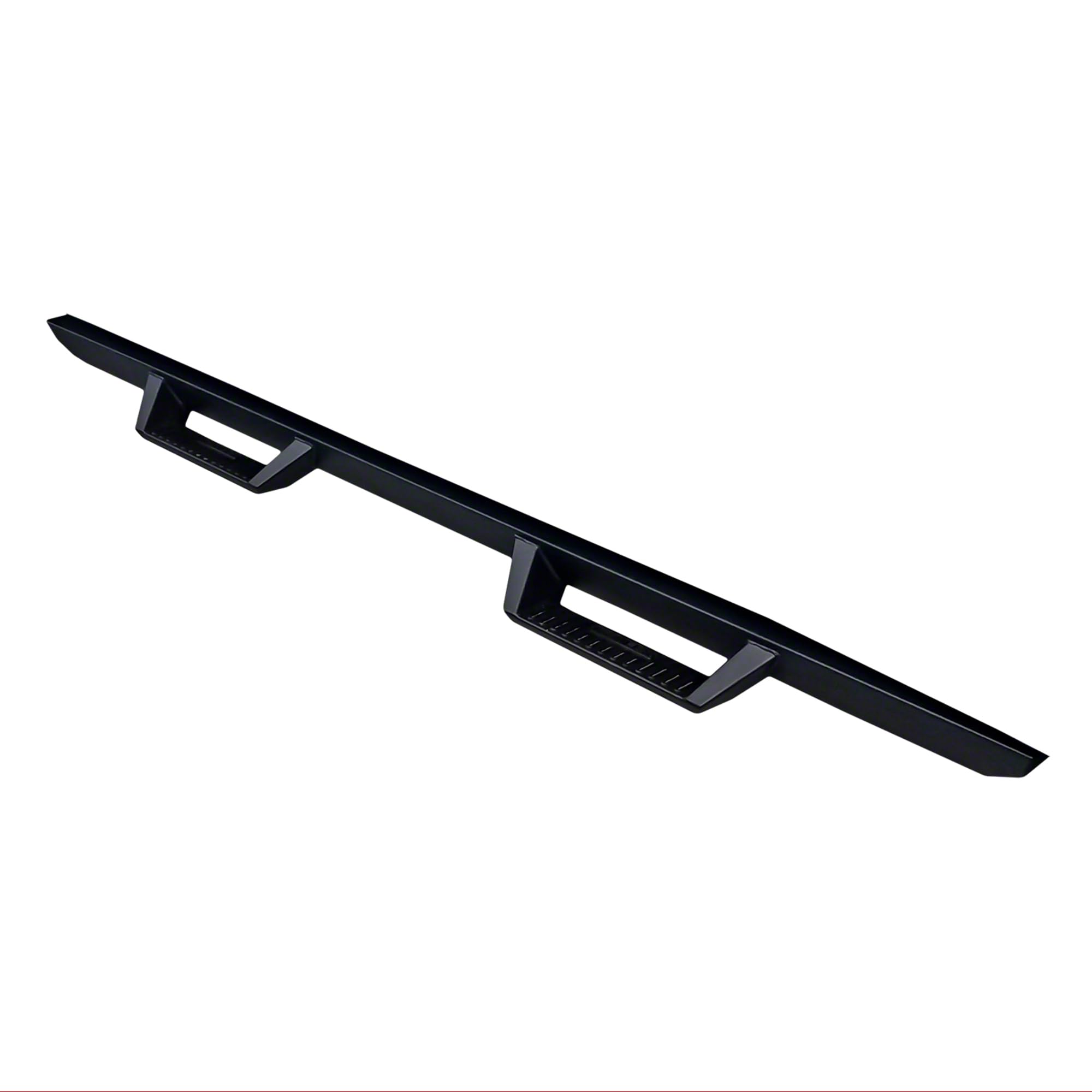 TrailFX Drop Hoop DHS015B Nerf Bars with Down Steps for Dodge Ram 1500 Quad Cab 2009-2024 Matte Black Powder Coated Steel Rocker Panel Mount
