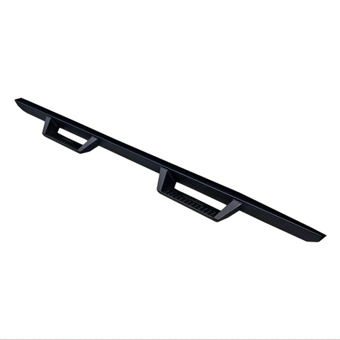 TrailFX Drop Hoop DHS015B Nerf Bars with Down Steps for Dodge Ram 1500 Quad Cab 2009-2024 Matte Black Powder Coated Steel Rocker Panel Mount