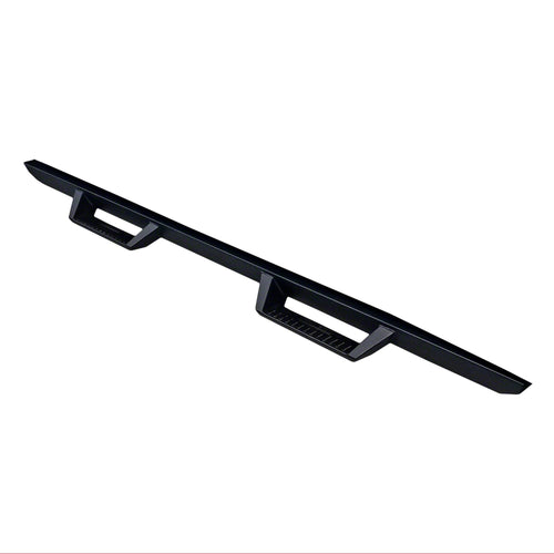 TrailFX Drop Hoop DHS015B Nerf Bars with Down Steps for Dodge Ram 1500 Quad Cab 2009-2024 Matte Black Powder Coated Steel Rocker Panel Mount