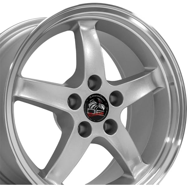 FR04B-D17090-5450-24SM OE Wheels 17" Replica Wheel FR04 Fits Ford Mustang Cobra Rim 17x9 Silver Wheel