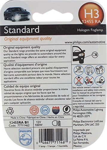 12455RAB1 Philips H3-100W Standard Fog Bulb (Pack of 1)
