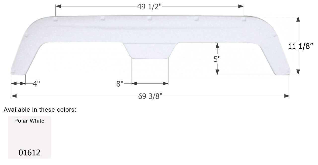 Polar White ICON 01612 69.38" x 10.75" Tandem Fender Skirt