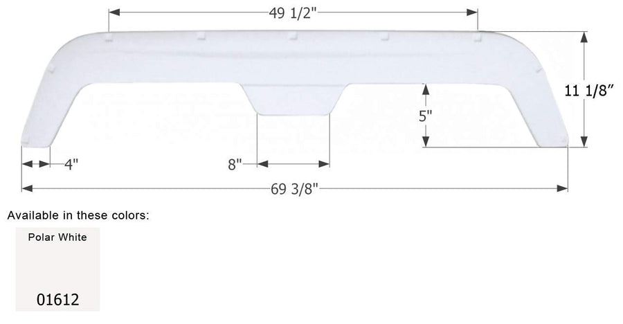 Polar White ICON 01612 69.38" x 10.75" Tandem Fender Skirt