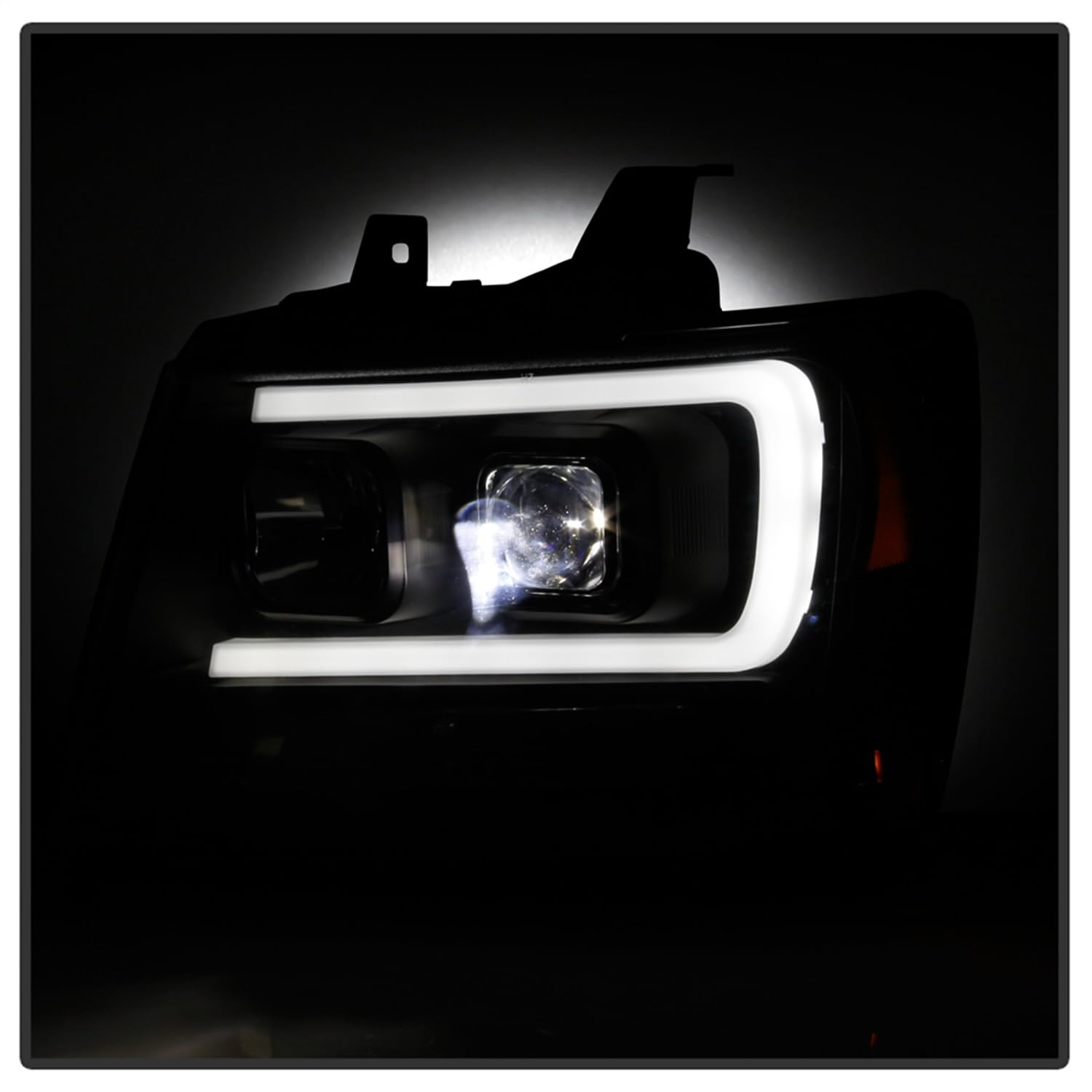 Chevy Suburban Spyder 1500/2500 07-14 Tahoe 07-14 LED Headlights Black PRO-YD-CSUB07V2PL-BK
