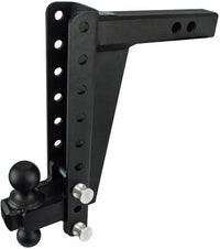 2.0" BulletProof Hitches Adjustable Heavy Duty Trailer Hitch (22,000 lb. Rating) - 12" Drop/Rise Trailer Hitch with 2" & 2-5/16" Dual Ball - Powder Coat, Solid Steel, Corrosion-Resistant