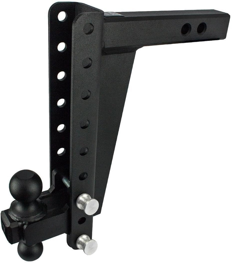 2.0" BulletProof Hitches Adjustable Heavy Duty Trailer Hitch (22,000 lb. Rating) - 12" Drop/Rise Trailer Hitch with 2" & 2-5/16" Dual Ball - Powder Coat, Solid Steel, Corrosion-Resistant