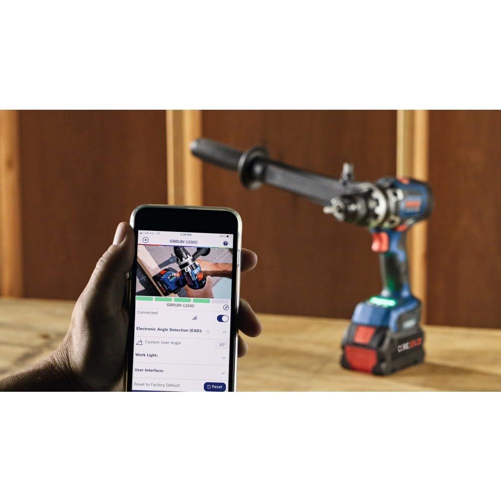 BOSCH PROFACTOR™ GSB18V-1330CB14 18V Connected-Ready 1/2 In. Hammer Drill/Driver Kit with (1) CORE18V® 8 Ah High Power Battery