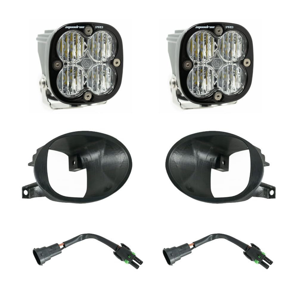Baja Designs Fog Pocket Light Kit Squadron Pro LED for Mercedes Benz Sprinter 1500/2500/3500 Van 2019-22 (Wide Cornering; Clear)