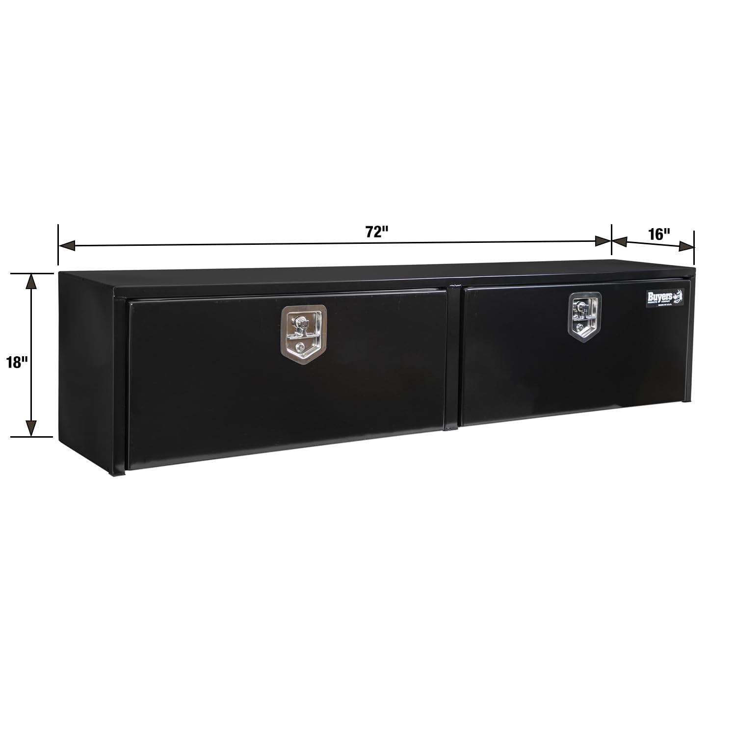 Steel Buyers Products Topsider Truck Box Black With T-Handle Latch, 18 x 72 x 16 Inch, Tool Box For Storage And Organization, Lockable Chest for Work Trucks
