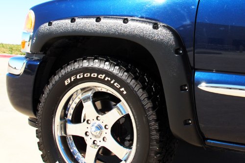 Lund Elite Series RX103TA Black Rivet Style Textured Front Fender Flare - 2 Piece