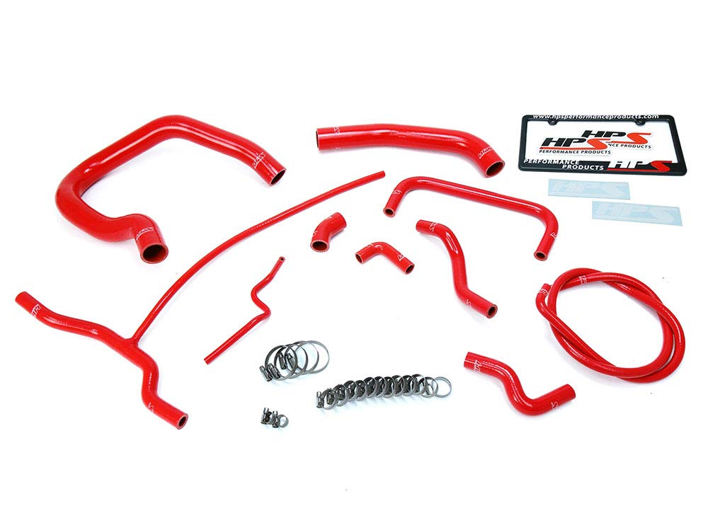 Red HPS 57-1661-RED Silicone Radiator and Heater Hose Kit Coolant, 1 Pack