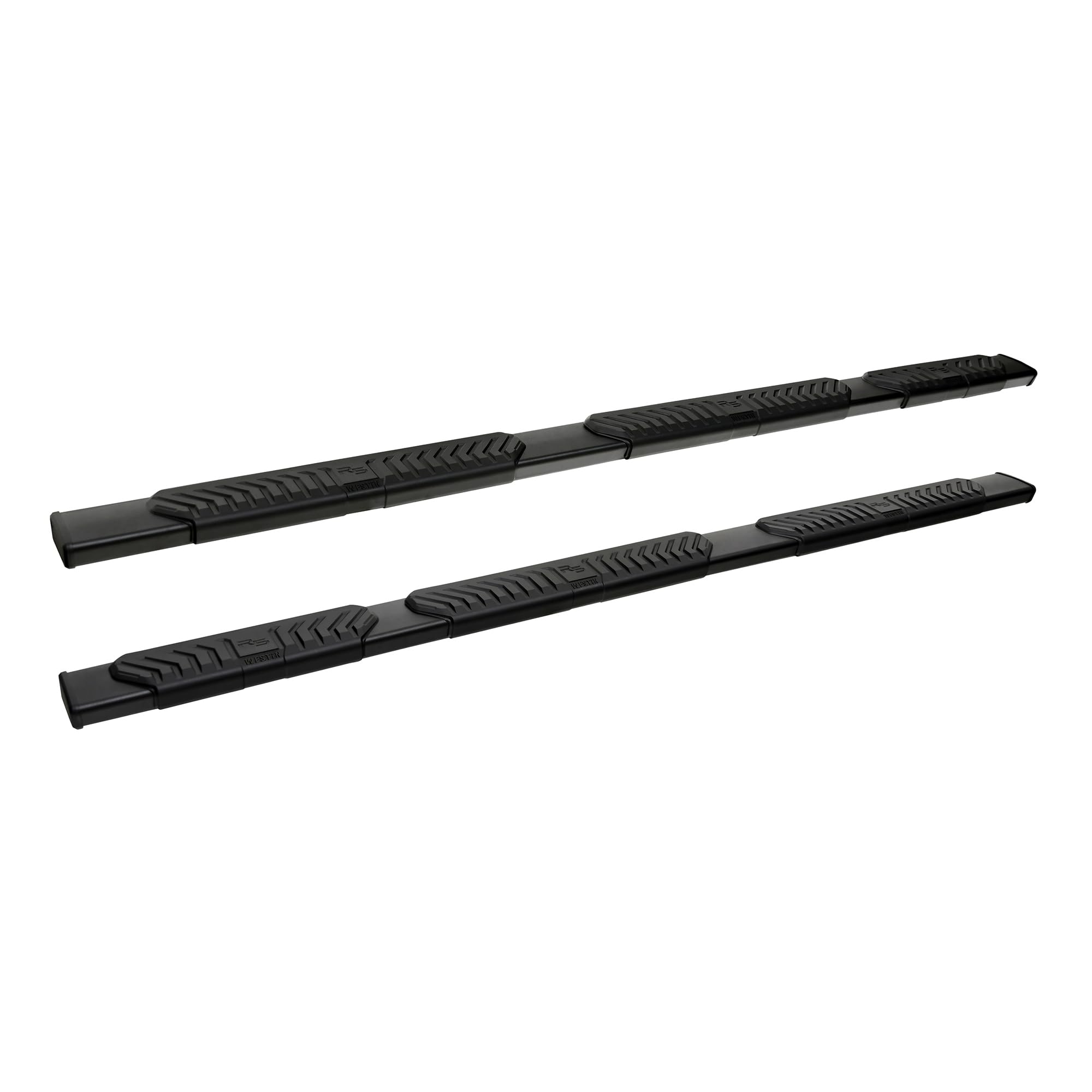28-534735 Westin R5 Modular Wheel to Wheel Nerf Bars fits 2019-2024 Ram 1500 Quad Cab 6'5" Bed (Exc 2019-2023 1500 Classic) Black Pair