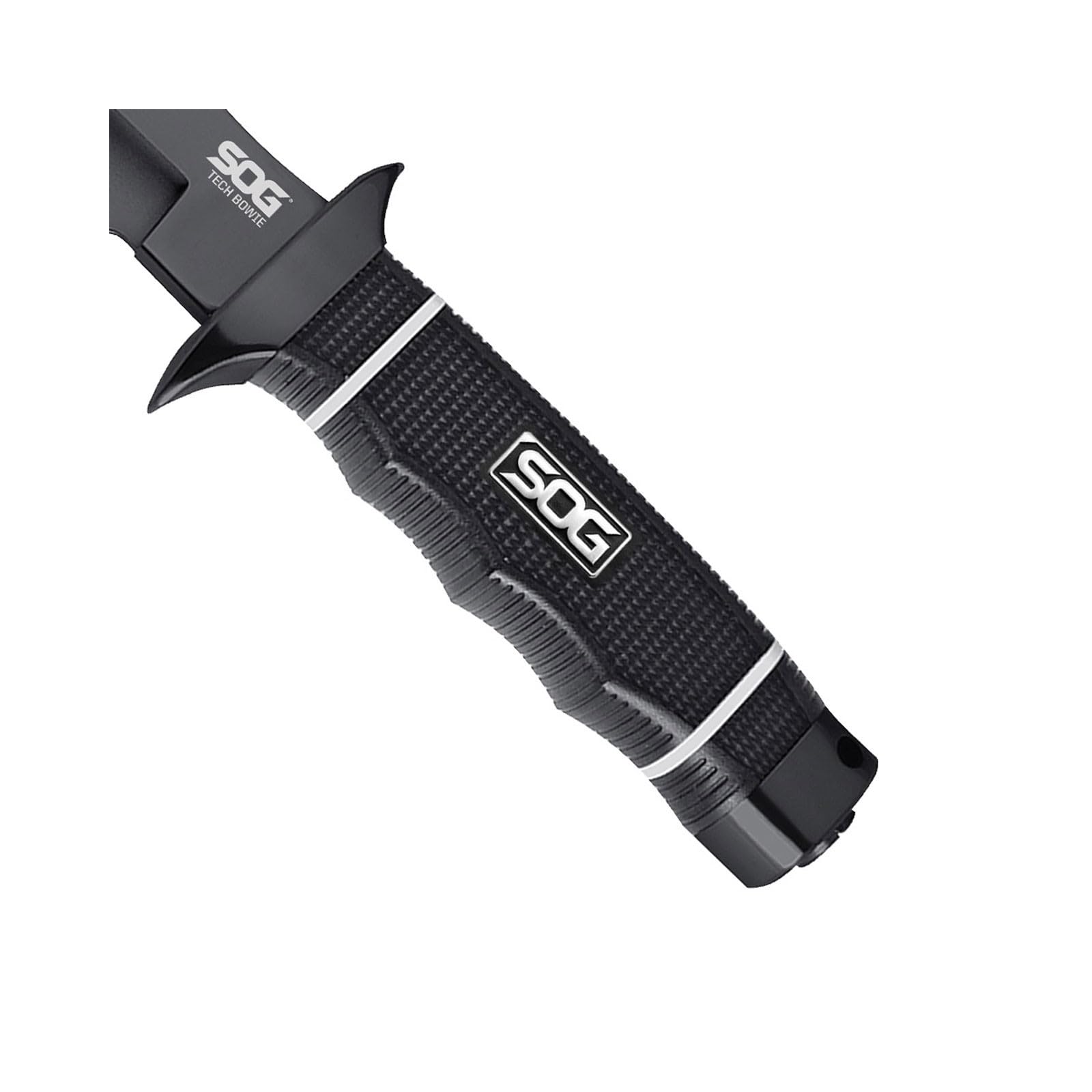 SOG Fixed Blade Knife Tech Bowie for Warfighters & Outdoor Enthusiasts | AUS-8 Steel Blade & Kraton Rubber Handle