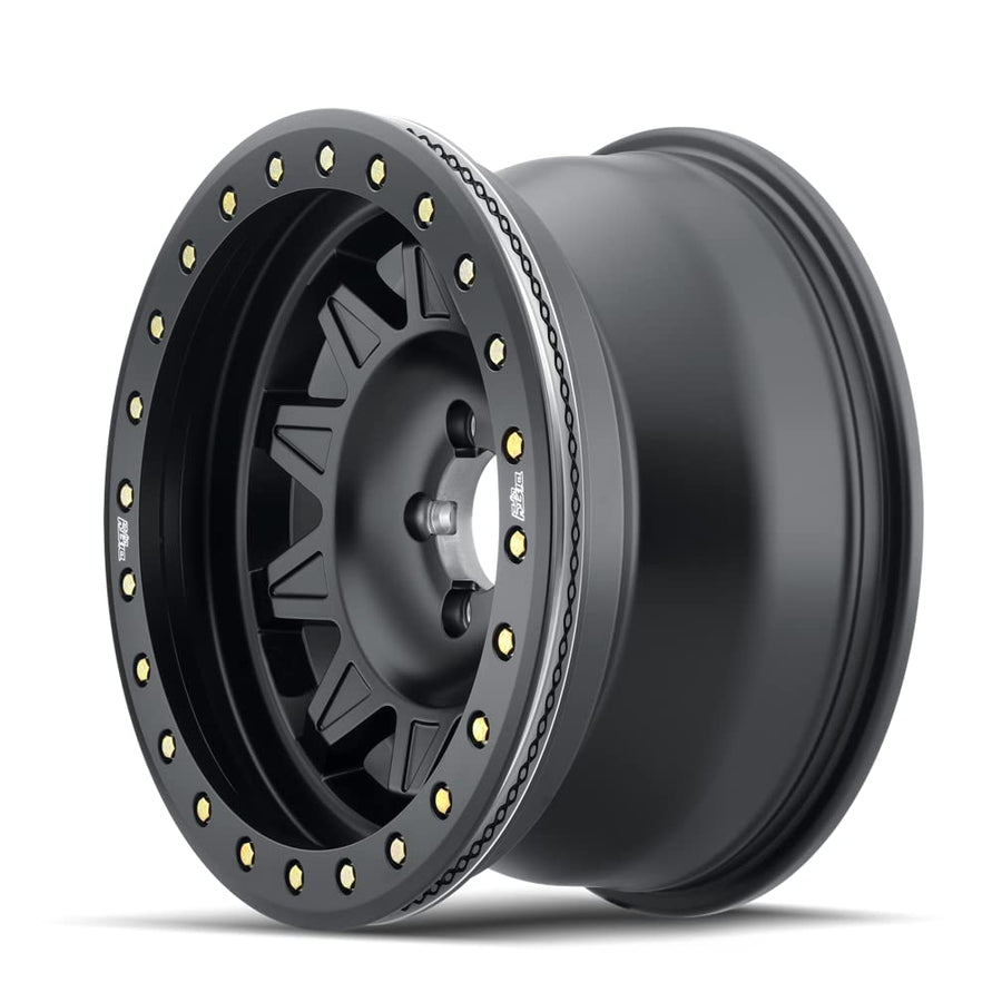ROADKILL Dirty Life Matte Black W/Simulated Ring Wheel with Alloy Steel (17 x 9. inches /99 x 71 mm, -38 mm Offset)