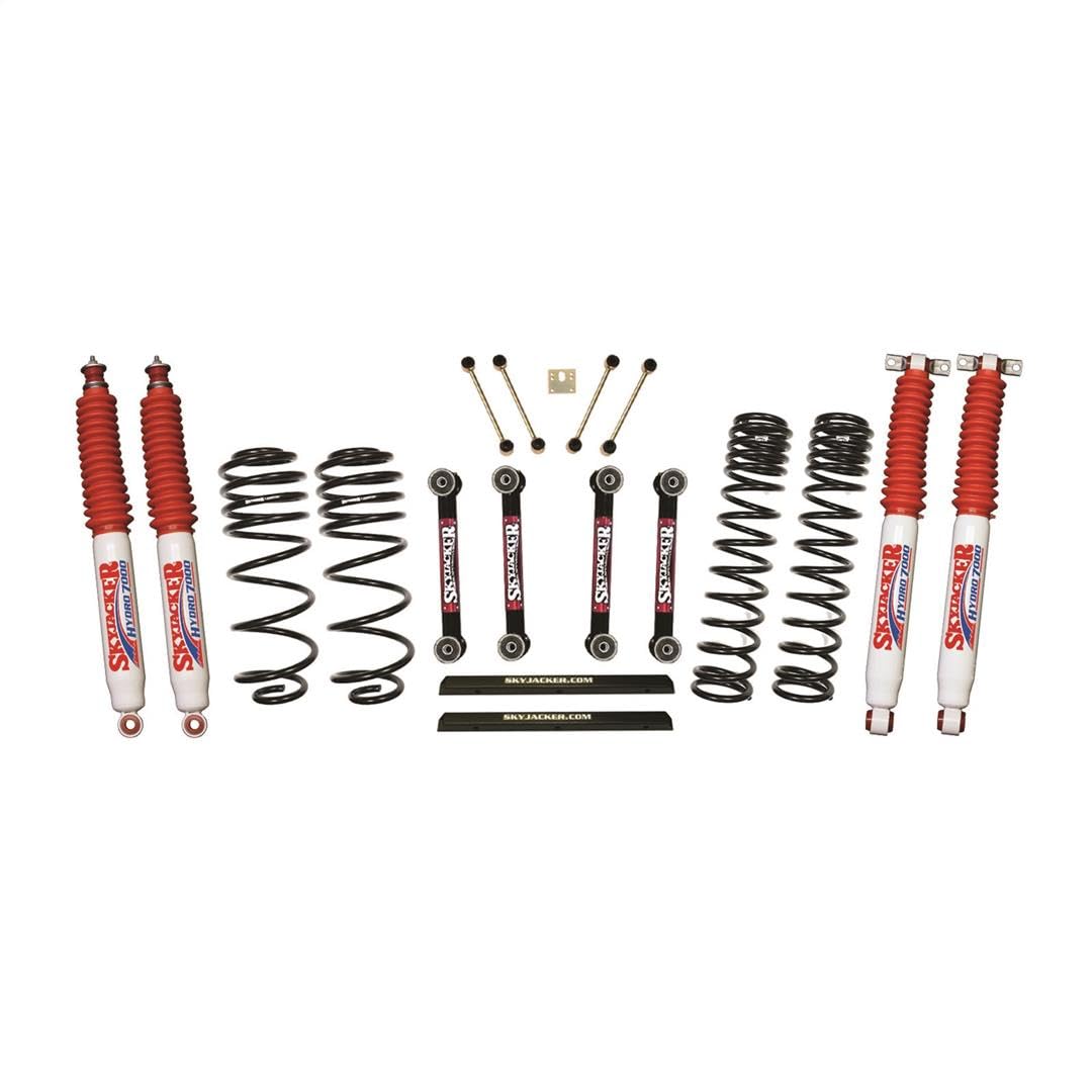 Skyjacker Long Travel Series TJ403BPHLT Suspension Lift Kit w/Shocks; 4 in. Lift; Dual Rate Long Travel; Incl. Front And Rear Lower Links; Hydro 7000 Shocks;