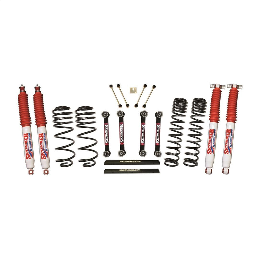 Skyjacker Long Travel Series TJ403BPHLT Suspension Lift Kit w/Shocks; 4 in. Lift; Dual Rate Long Travel; Incl. Front And Rear Lower Links; Hydro 7000 Shocks;