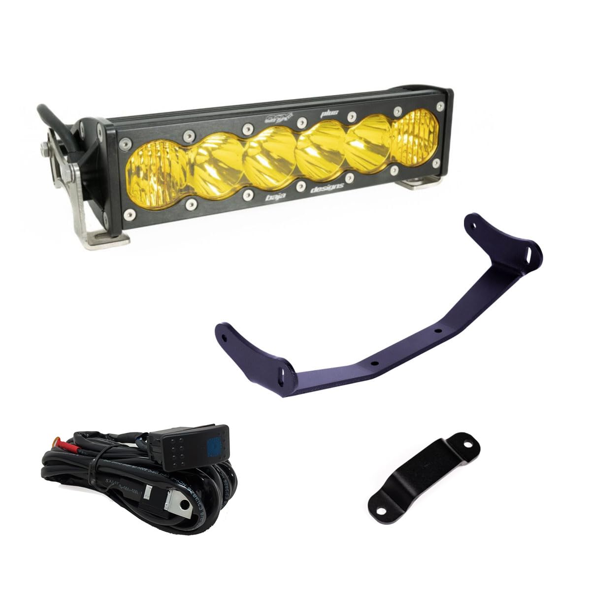 Baja Designs 10-inch OnX6+ LED Bar Shock Tower Light Kit for Can-Am Maverick R UTV, Amber Lens