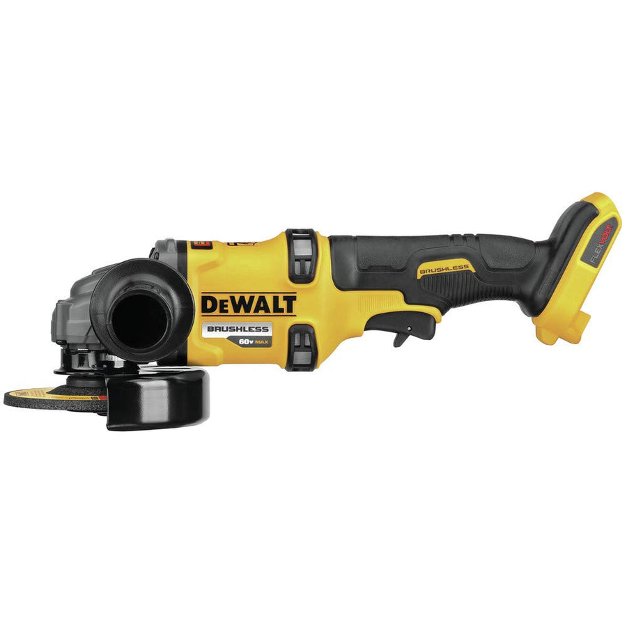 Angle Grinder DEWALT FLEXVOLT 60V MAX* with Kickback Brake, 4-1/2-Inch to 6-Inch, Tool Only (DCG418B)
