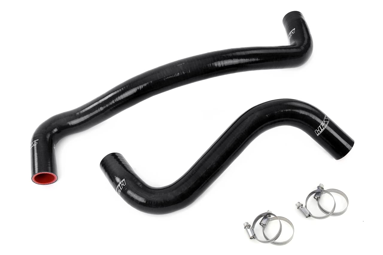 HPS Performance Silicone Black Radiator Hose Kit Compatible for 1977-1983 Mercedes-Benz 240D 2.4L Diesel 1978-1981 300CD 1977-1981 300D 1979-1980 300TD 3.0L Diesel, 57-2044-BLK