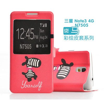 PU Leather Lovely pattern Stand Flip Pouch View window case Cover for Samsung Galaxy Note 3 Lite Neo N7505 Note 3 Mini((200003699)14)