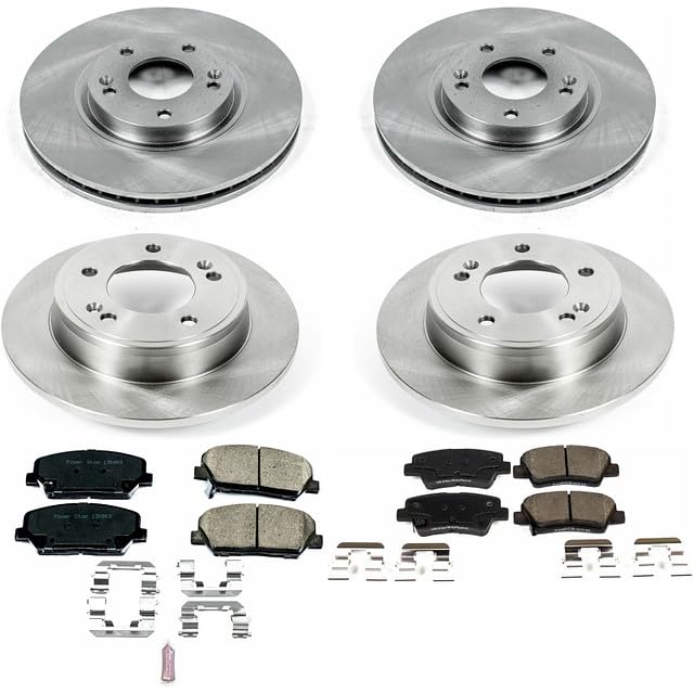 Power Stop Autospecialty KOE6485 Front and Rear Replacement Brake Kit-OE Brake Rotors & Ceramic Brake Pads For Hyundai Veloster 2013-2015 [Model Specific]