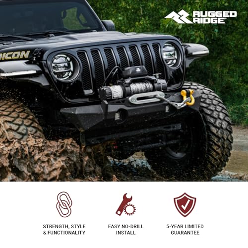 XOR Bumper, Rugged Ridge Front | Mid-Width, Steel, Satin Black | 11541.23 | Fits 2007-2018 Jeep Wrangler JK/JKU