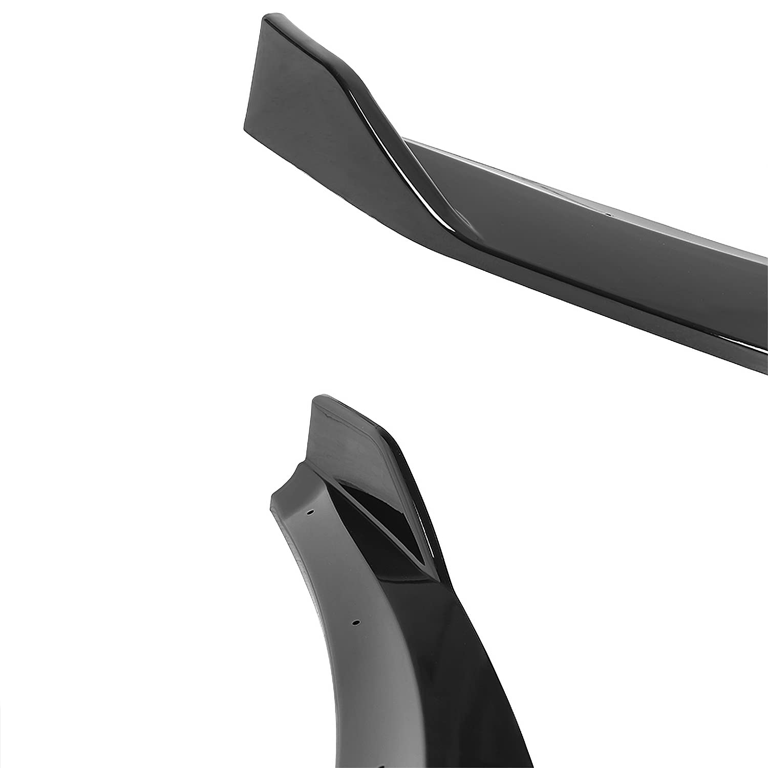 Glossy Black PP Spec-D Tuning Front Bumper Lip Spoiler Body Kit 3PC Compatible with 2017-2018 Ford Fusion