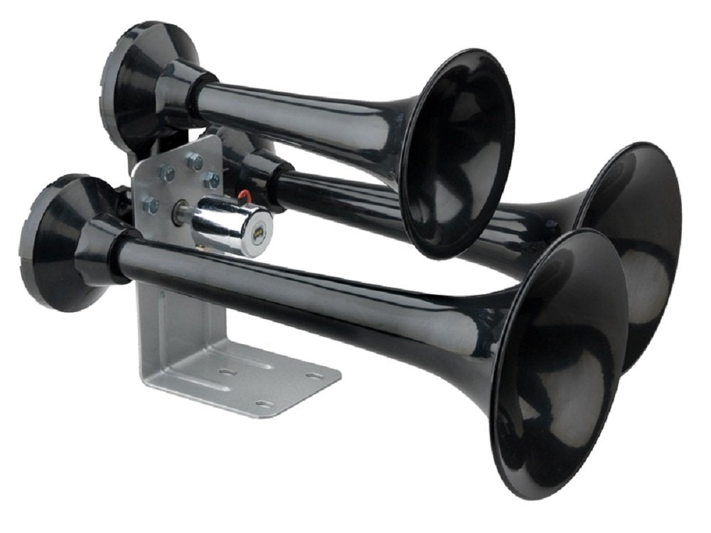 Siberian Express Air Horn Wolo (847) - 12 Volt Electric Solenoid Operated, Black