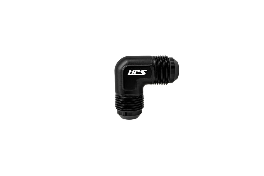 AN821-8 HPS Male to Male Union Adapter Fitting, Aluminum, Size: AN-8, Angle: 90 degree, Black