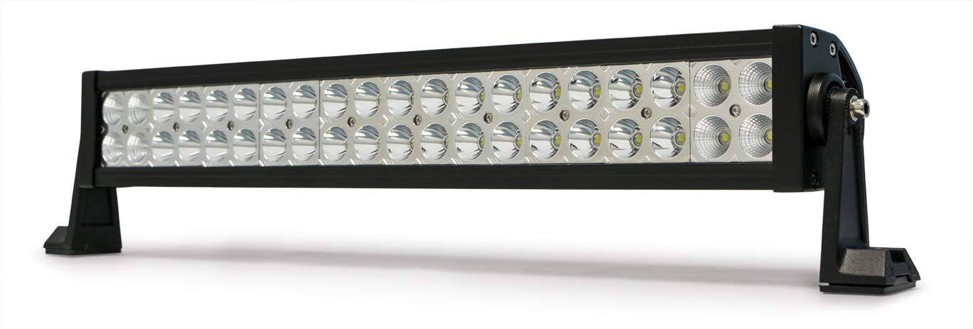 Dual Row LED Light Bar DV8 Offroad | 20 Inch IP68 Rated Lens | 3W LED Bulbs | Spot/Flood Combo Beam Pattern | Chrome Face Plate | Heat Diversion Technology | BRS Chrome Series B20CE120W3W