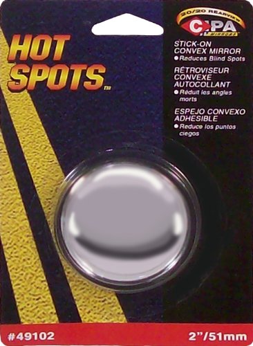CIPA 49102 Round 2" HotSpots Stick-On Convex Mirror, black