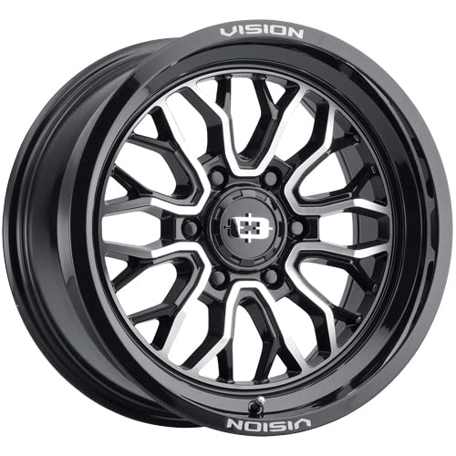 402 RIOT Vision Custom Wheel - 18x9, 12 Offset, 6x135 Bolt Pattern, 87.1mm Hub - Gloss Black with Machined Face Rim
