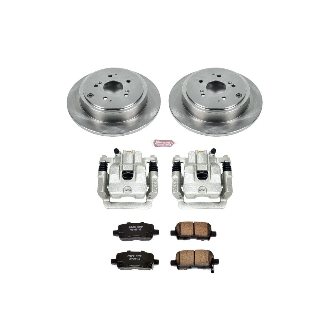 Power Stop KCOE2382 Replacement Autospeciality Rear Caliper Kit- OE Rotors, Ceramic Brake Pads, Calipers For Acura MDX 2001-2006, Honda Pilot 2003-2008 [Model Specific]