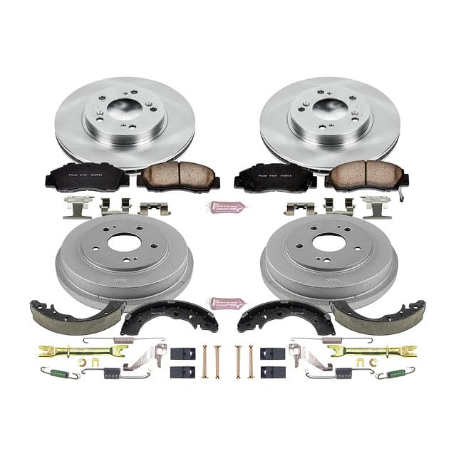 Power Stop Autospecialty KOE15114DK Front and Rear Replacement Brake Kit - OE Brake Drums & Ceramic Brake Pads For Honda CR - V 1997-2001 [Vehicle Specific]
